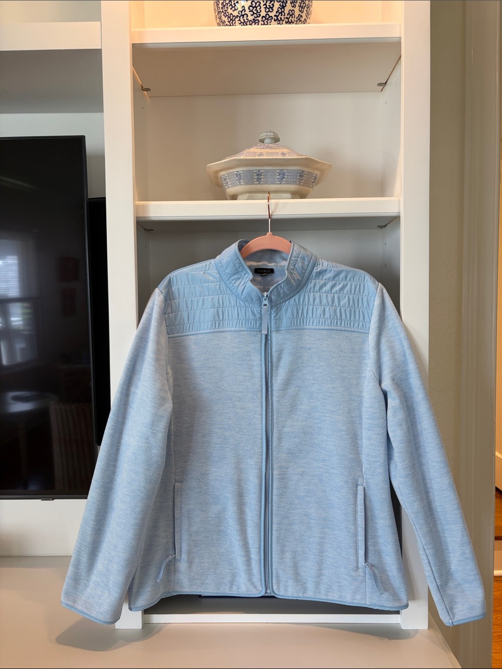 Talbots powder blue fleece zipper Jacket
